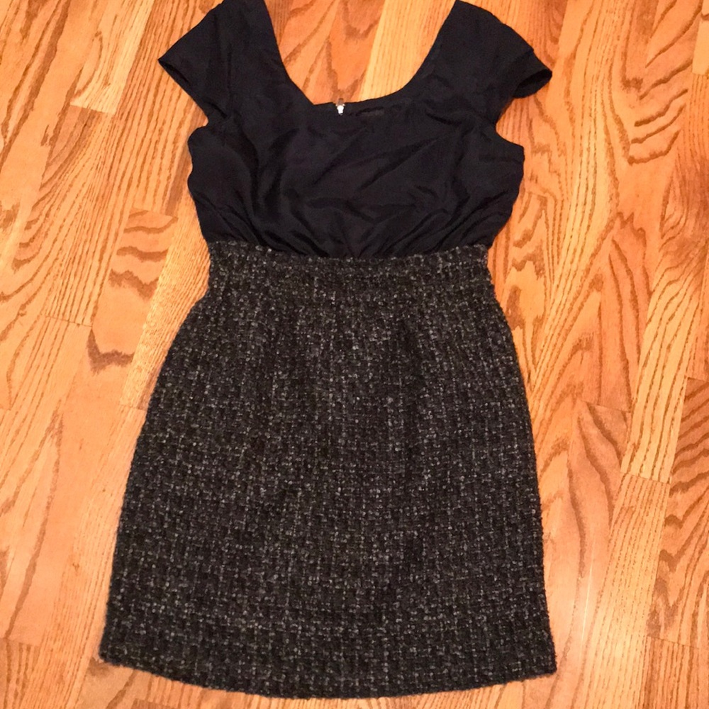 NWT J Crew Silk Bodice Wool Skirt Dress
